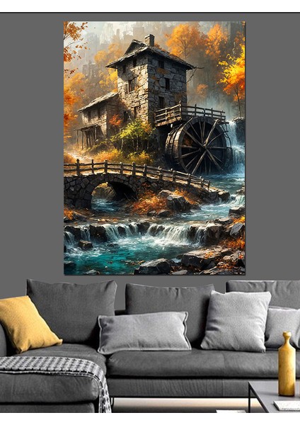 Eski Değirmen Dekoratif Kanvas - Mdf Ahşap Tablo