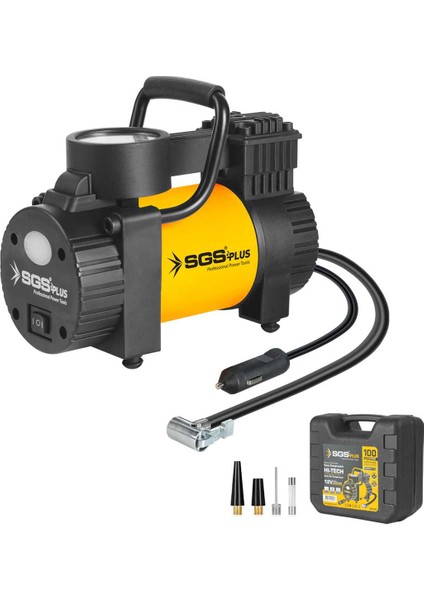 SGS5390 - 12 Volt 100 Psı Araç Oto Lastik Hava Kompresörü Basınç Göstergeli