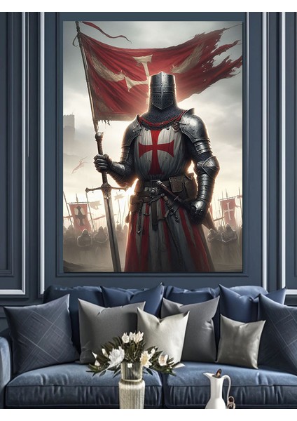 Şövalye Dekoratif Kanvas - Mdf Ahşap Tablo