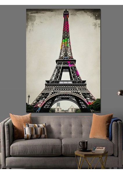 Paris Eyfel Kulesi Soyut Görünüm Dekoratif Kanvas - Mdf Ahşap Tablo fiyatları