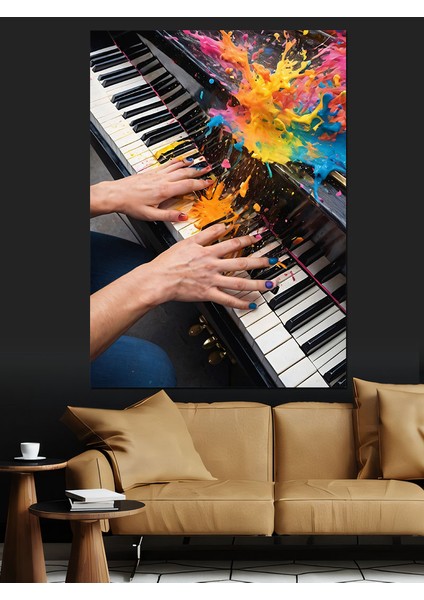Piyanist Eller Dekoratif Kanvas - Mdf Ahşap Tablo modelleri