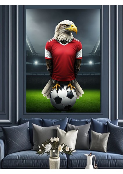 Futbol Formalı Kartal Dekoratif Kanvas - Mdf Ahşap Tablo fırsatları