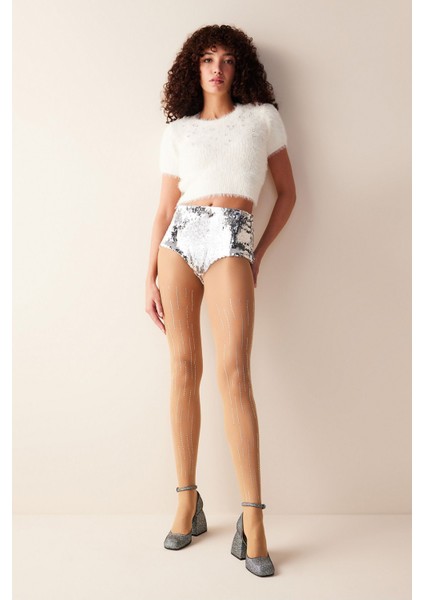 Diamond Line Ten Rengi Külotlu Çorap