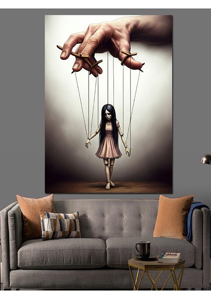 Kukla Kız Dekoratif Kanvas - Mdf Ahşap Tablo