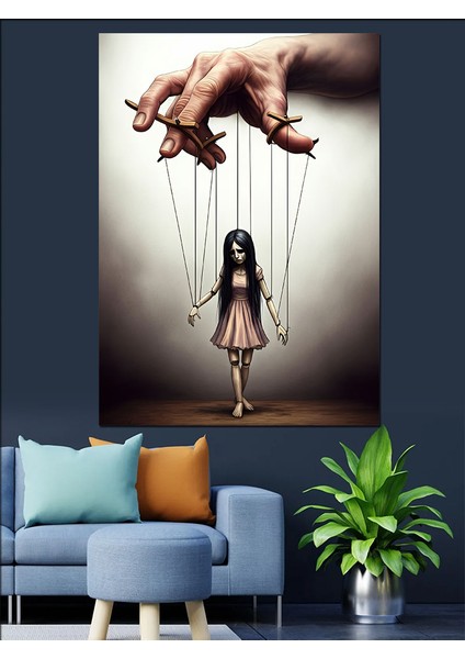 Kukla Kız Dekoratif Kanvas - Mdf Ahşap Tablo fiyatları