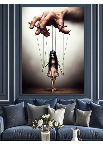 Kukla Kız Dekoratif Kanvas - Mdf Ahşap Tablo fırsatları