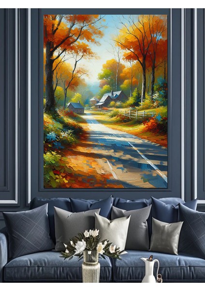 Sonbahar Yolu Dekoratif Kanvas - Mdf Ahşap Tablo fiyatları
