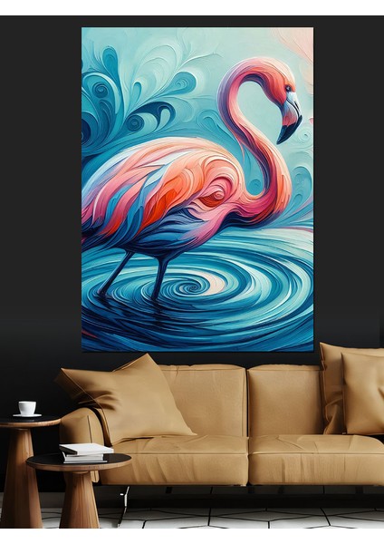 Pembe Flamingo Dekoratif Kanvas - Mdf Ahşap Tablo modelleri