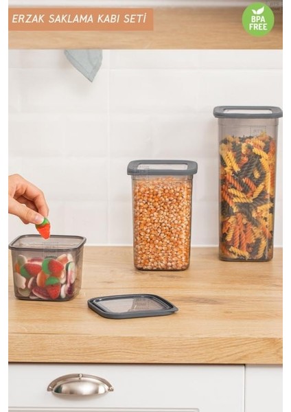 12’li Saklama Kabı Seti Vakumlu Hava Geçirmez Antrasit Erzak Kabı Bpa Free fiyatları