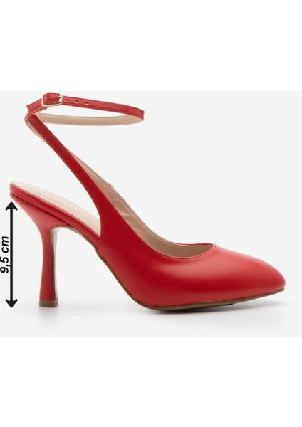 Kadın Stiletto Oval Burun Bilekten Bağlamalı Topuklu Ayakkabı Tirada