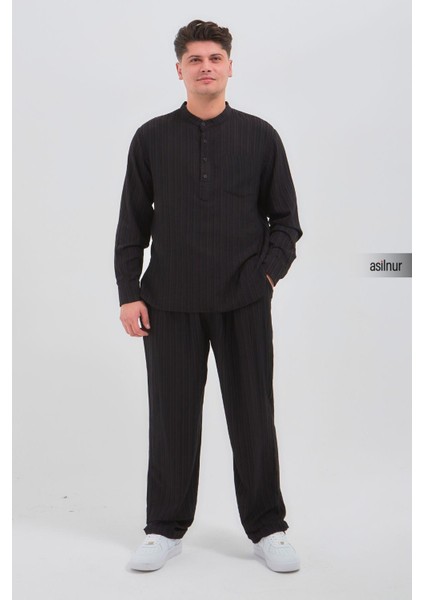 Sefa Erkek Hac ve Umre Kıyafeti Ikili Takım Siyah