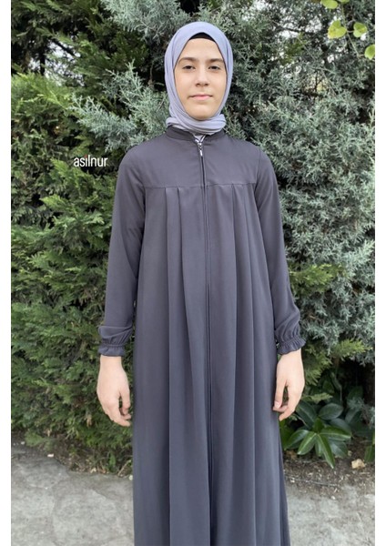 Çocuk Pileli Ferace Füme