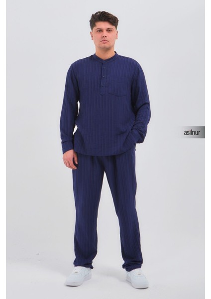 Sefa Erkek Hac ve Umre Kıyafeti Ikili Takım Lacivert