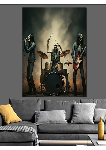 Kuru Kafalar Orkestrası Dekoratif Kanvas - Mdf Ahşap Tablo
