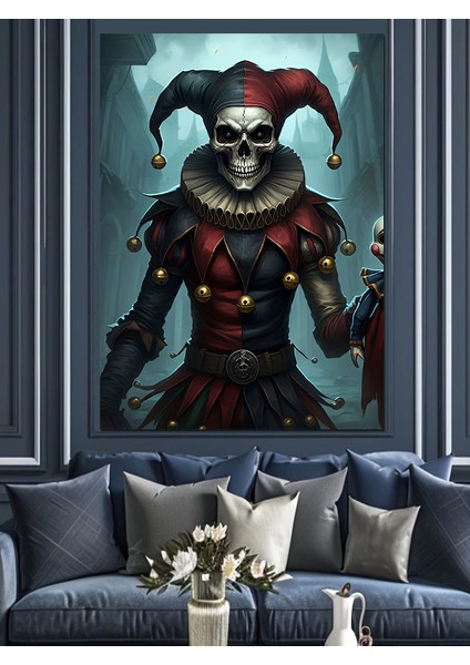 Palyaço Savaşçı Dekoratif Kanvas - Mdf Ahşap Tablo