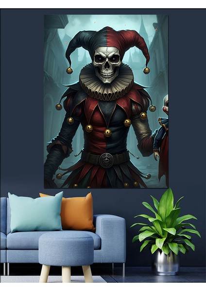 Palyaço Savaşçı Dekoratif Kanvas - Mdf Ahşap Tablo fırsatları