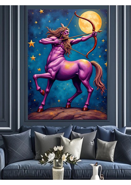 Yay Burcu Centaur Dekoratif Kanvas - Mdf Ahşap Tablo