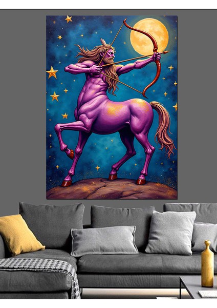 Yay Burcu Centaur Dekoratif Kanvas - Mdf Ahşap Tablo