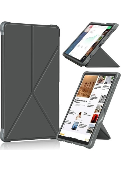 Kabartmalı Desen Pu Kılıf Samsung Galaxy Tab A7 Kahverengi Için (Yurt Dışından)
