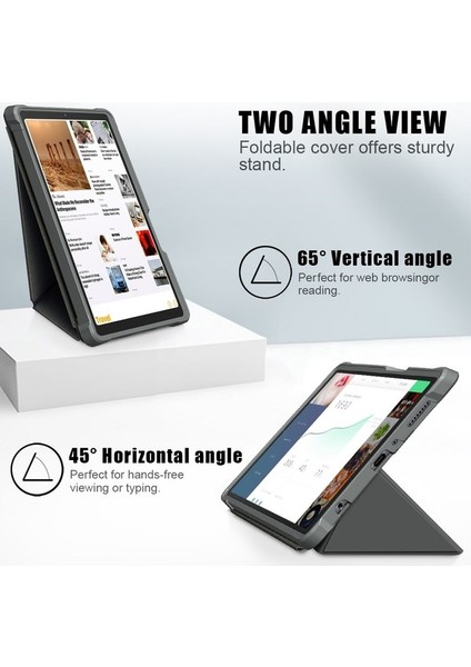 Kabartmalı Desen Pu Kılıf Samsung Galaxy Tab A7 Kahverengi Için (Yurt Dışından)