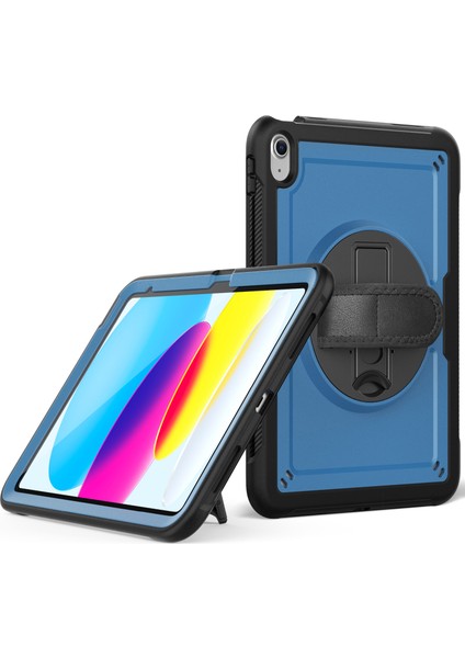 iPad (2025) / 10.9 (2022) Dönen Kickstand Pc + Tpe Darbeye Dayanıklı Tablet Kılıfı, El Askılı (Yurt Dışından)