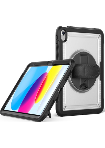 iPad (2025) / 10.9 (2022) Dönen Kickstand Pc + Tpe Darbeye Dayanıklı Tablet Kılıfı, El Askılı (Yurt Dışından)