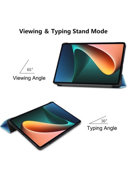 Xiaomi Mi Pad 5/5 Pro Için Suni Deri Tablet Kılıfı -Koyu Mavi (Yurt Dışından)
