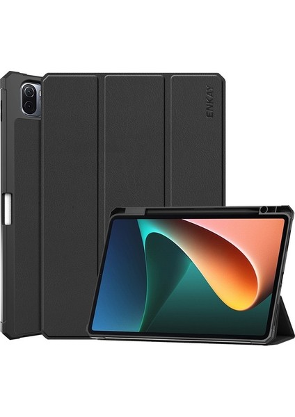 Xiaomi Mi Pad 5/5 Pro Için Suni Deri Tablet Kılıfı -Açık Mavi (Yurt Dışından)