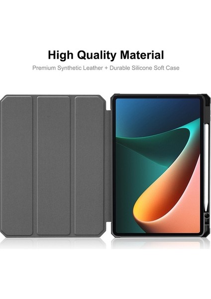 Xiaomi Mi Pad 5/5 Pro Için Suni Deri Tablet Kılıfı -Açık Mavi (Yurt Dışından)