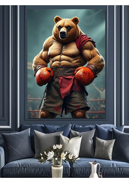 Boksör Ayı Dekoratif Kanvas - Mdf Ahşap Tablo fiyatları