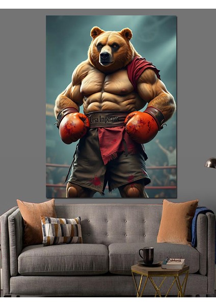 Boksör Ayı Dekoratif Kanvas - Mdf Ahşap Tablo fırsatları