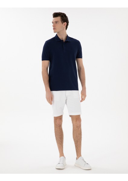Erkek Lacivert Regular Fit %100 Pamuk Polo Yaka Basic Tişört 50306449-VR033 fırsatları