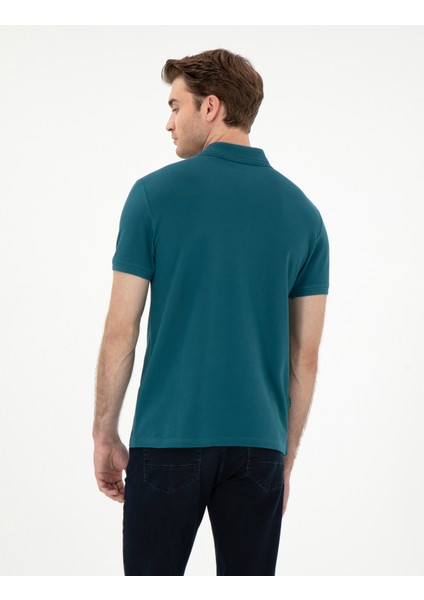 Erkek Zümrüt Slim Fit %100 Pamuk Polo Yaka Basic Tişört 50306448-VR055 indirimleri