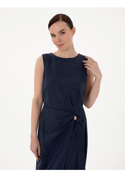 Kadın Lacivert Regular Fit Dokuma Elbise 50301028-VR033