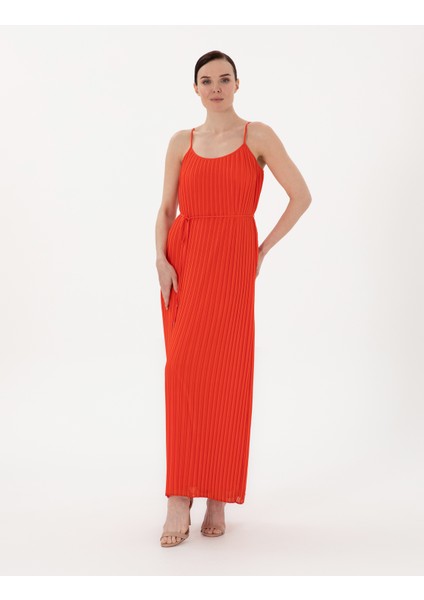 Kadın Kırmızı Regular Fit Dokuma Elbise 50301053-VR030