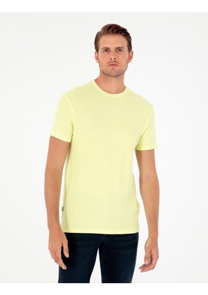Erkek Limon Slim Fit Basic Tişört 50280967-VR035