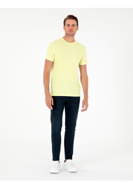 Erkek Limon Slim Fit Basic Tişört 50280967-VR035 fırsatları