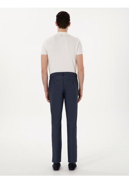 Erkek Lacivert Slim Fit Beli Lastikli Kanvas Pantolon 50308092-VR033