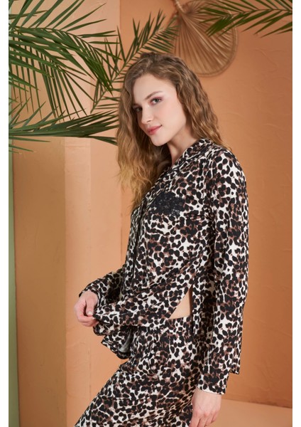 27064 Kadın Düğmeli Pijama Takımı