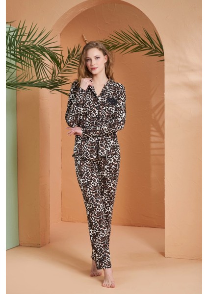 27064 Kadın Düğmeli Pijama Takımı