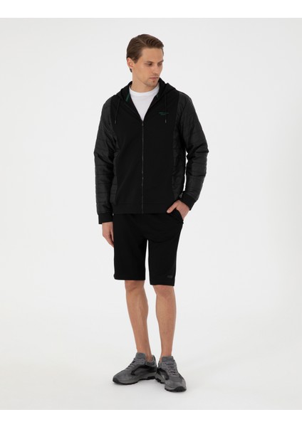 Erkek Siyah Comfort Fit Örme Şort 50306935-VR046