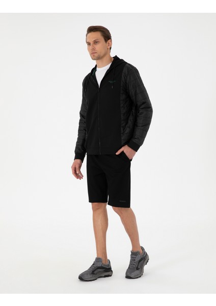 Erkek Siyah Comfort Fit Örme Şort 50306935-VR046