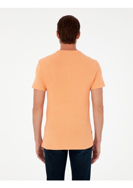 Erkek Turuncu Slim Fit Basic Tişört 50280967-VR186 indirimleri
