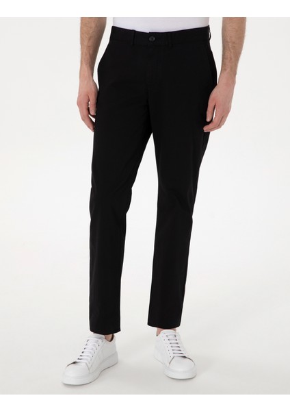 Erkek Siyah Regular Fit Basic Kanvas Pantolon 50308105-VR046
