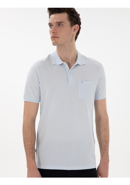 Erkek Açık Mavi Regular Fit %100 Pamuk Polo Yaka Basic Tişört 50306552-VR095 modelleri