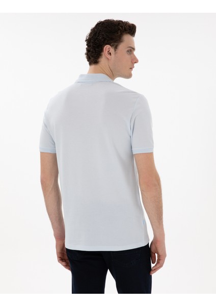 Erkek Açık Mavi Regular Fit %100 Pamuk Polo Yaka Basic Tişört 50306552-VR095 indirimleri