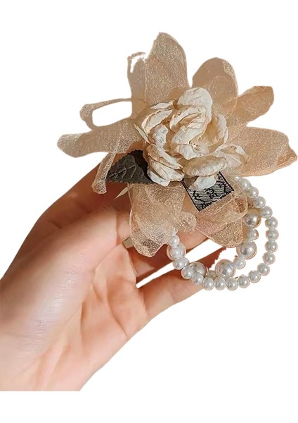 Kumaş Çiçek Klipsi Saç Tokası (Yurt Dışından)