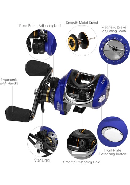 10+1 Yuvarlak Yastıklı Baitcasting Makarası Hafif ve Düzgün (Yurt Dışından) indirimleri