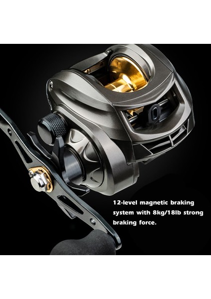 Balık Tutma Makinesi Baitcaster 7.2:1 Yüksek Hızlı, Maksimum 18LB Sürtünme (Yurt Dışından) indirimleri