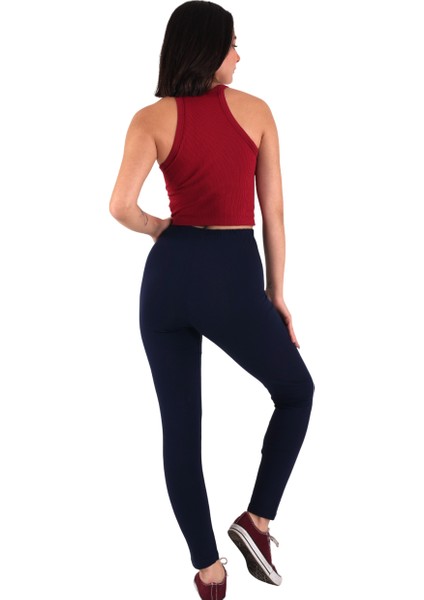 Kadın Lacivert Taş Baskılı Tayt (Büyük Beden Seçeneğiyle) modelleri